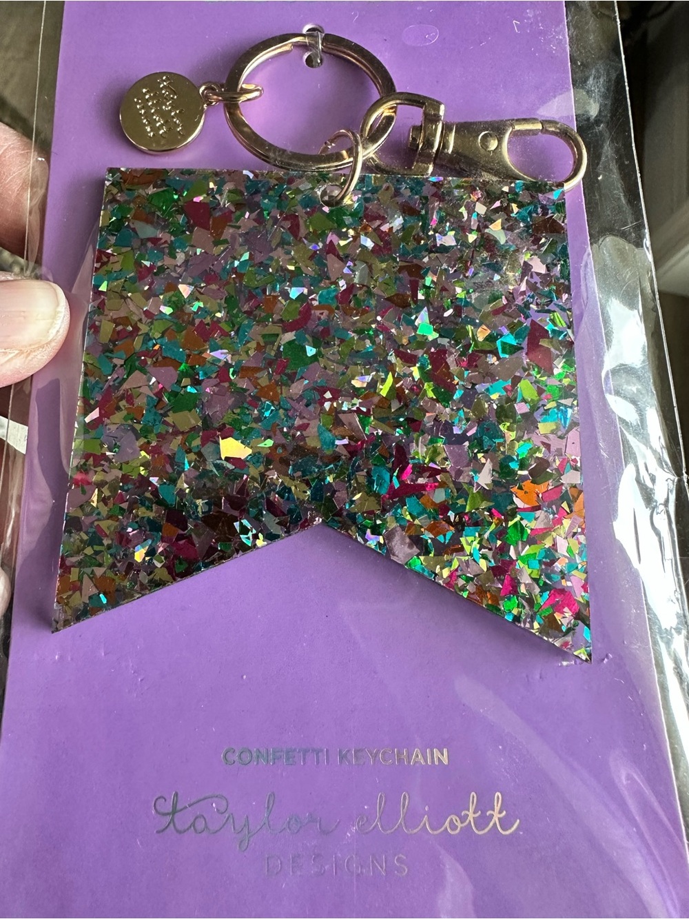 Purple Confetti Keychain - Picture 5 of 5